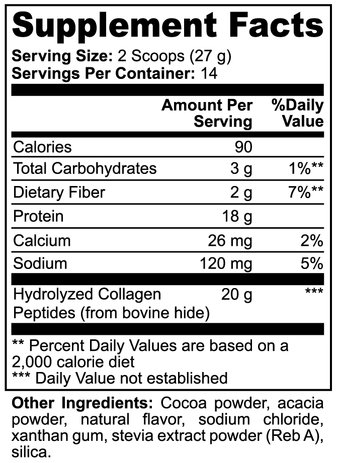Grass-Fed Collagen Peptides Powder – Chocolate Flavor Skin & Joint Support