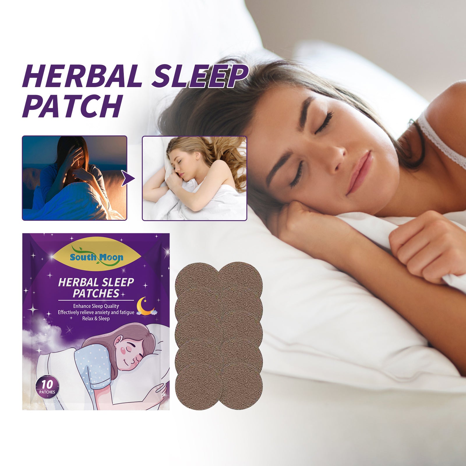 Herbal Sleep Patch – Lavender, Jasmine & Hops Blend for Relaxation