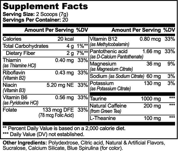 Energy Pre-Workout Powder – Cotton Candy Flavor Natural Energy Boost