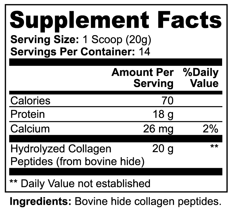 Grass-Fed Hydrolyzed Collagen Peptides – Hair, Skin, Nail & Joint Health
