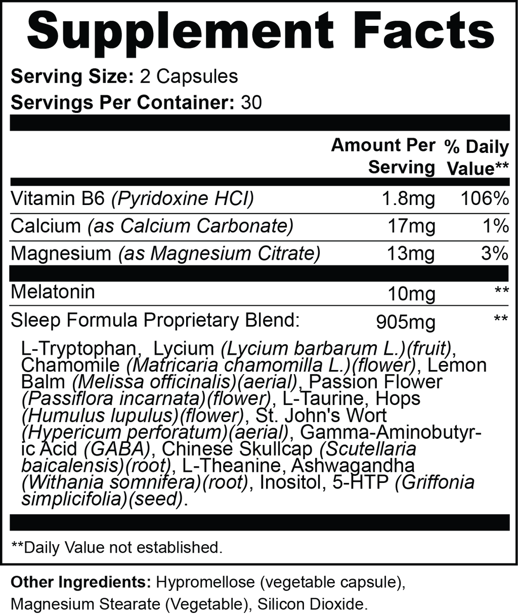 Sleep Support Supplement – Natural Melatonin & Herbal Calm Blend