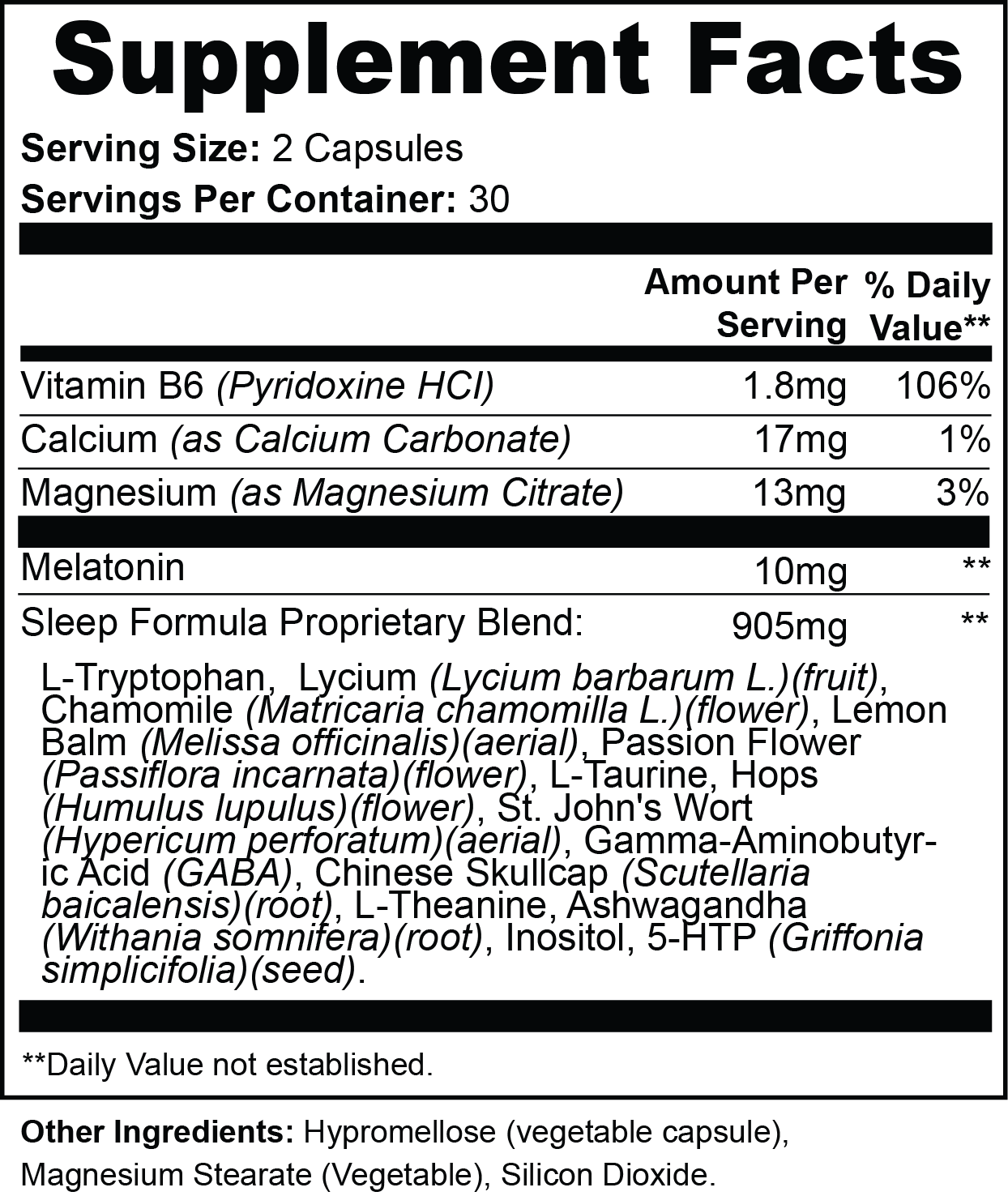 Sleep Support Supplement – Natural Melatonin & Herbal Calm Blend